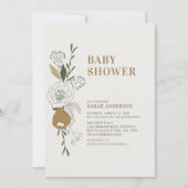 Boho Automne Floral Baby shower Invitation (Devant)