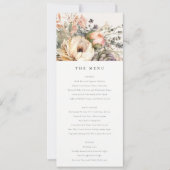 Boho Automne Floral Bunal Mariage Carte Menu (Devant)