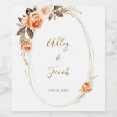 Boho Automne Floral Mariage Étiquettes de vin (Étiquettes simples)