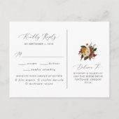 Boho Automne Floral RSVP avec carte postale de cho (Dos)