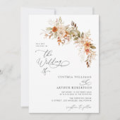 boho automne florales faire-part de mariage (Devant)