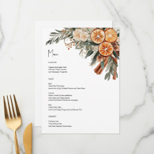 Boho Automne Hiver Menu noms de carte dos
