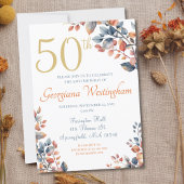 Boho Automne quitte 50e anniversaire Invitation