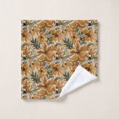 Boho Automne Terracotta Floral Thanksgiving Fall (Gant de toilette)