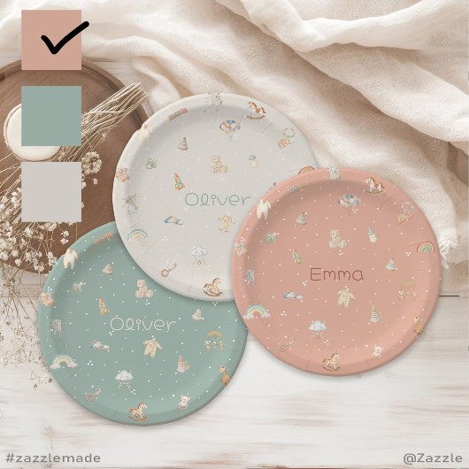 Boho Autumn Baby shower gepersonaliseerd Papieren Bordje