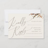 Boho Autumn | Beige Horizontale Menukeuze RSVP (Voorkant)