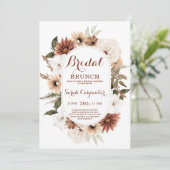 Boho Autumn Bridal Brunch Shower Invitation Kaart (Staand voorkant)