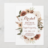 Boho Autumn Bridal Brunch Shower Invitation Kaart (Voorkant / Achterkant)