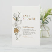 Boho Autumn Floral Baby shower Kaart (Staand voorkant)