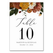 Boho Autumn Floral Personalized Wedding Kaart (Achterkant)