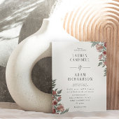 Boho Autumn Floral Terracotta Wedding Kaart