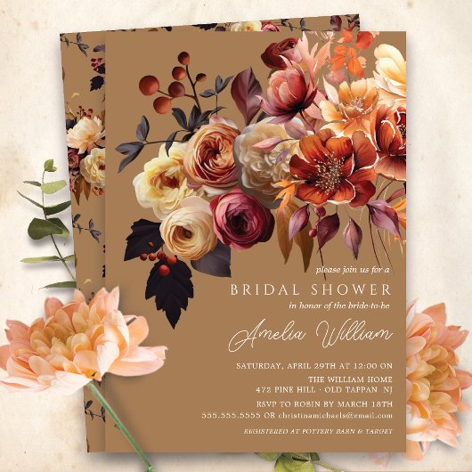 Boho Autumn Floral Vrijgezellenfeest Kaart