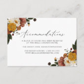 Boho Autumn Floral Wedding Accommodations Kaart (Voorkant)