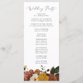 Boho Autumn Floral Wedding Ceremony Programma (Achterkant)