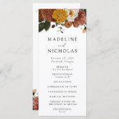 Boho Autumn Floral Wedding Ceremony Programma (Voorkant / Achterkant)