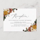 Boho Autumn Floral Wedding Reception Informatiekaartje (Voorkant)