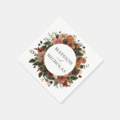 Boho Autumn Floral Wreath Personalized Wedding Servet (Hoek)