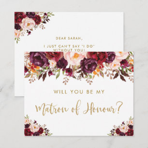 Boho Autumn Floral zal je mijn echte matron zijn. Kaart