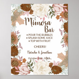 Boho Autumn Mimosa Bar Vrijgezellenfeest Wedding S Poster