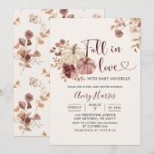 Boho Autumn Pumpkin Floral Herfst in Love Invitati Kaart (Voorkant / Achterkant)