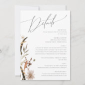 Boho Autumn Wildflower | Alles in één bruiloft Kaart (Achterkant)