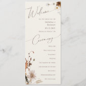 Boho Autumn Wildflower | Beige bruiloft programma (Voorkant)