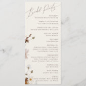 Boho Autumn Wildflower | Beige bruiloft programma (Achterkant)