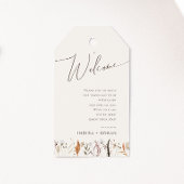 Boho Autumn Wildflower | Beige bruiloft Welkom Cadeaulabel