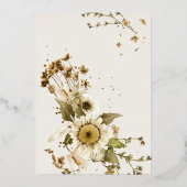 Boho Autumn Wildflower | Botanische bruiloft Folie Uitnodiging (Achterkant)