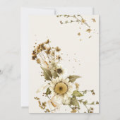 Boho Autumn Wildflower | Botanische bruiloft Kaart (Achterkant)