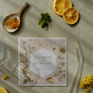 Boho Autumn Wildflower Botanische bruiloft Servet