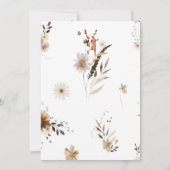 Boho Autumn Wildflower | Bruidstheefeest Kaart (Achterkant)