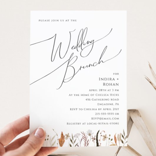 Boho Autumn Wildflower | Bruiloft brunch Kaart