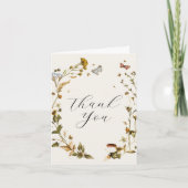 Boho Autumn Wildflower | Bruiloft dank u Bedankkaart (Voorkant)
