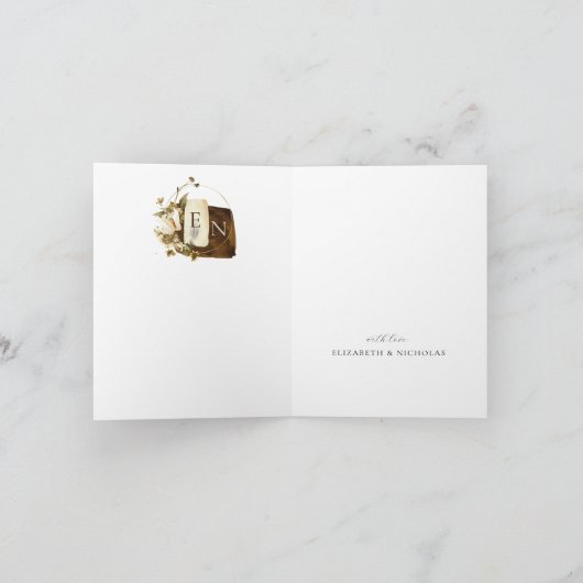 Boho Autumn Wildflower | Bruiloft dank u Bedankkaart (Binnen)