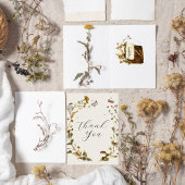 Boho Autumn Wildflower | Bruiloft dank u Bedankkaart