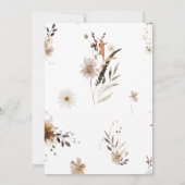 Boho Autumn Wildflower | Bruiloft Kaart (Achterkant)