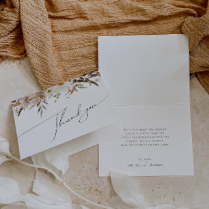 Boho Autumn Wildflower   Gevouwen bedankkaart