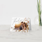 Boho Autumn Wildflower | Gevouwen foto Bedankkaart (Voorkant)