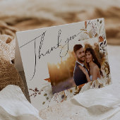 Boho Autumn Wildflower | Gevouwen foto Bedankkaart