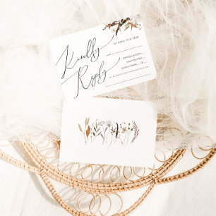 Boho Autumn Wildflower Horizontale Menukeuze RSVP