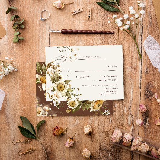Boho Autumn Wildflower | Terracotta bruiloft RSVP