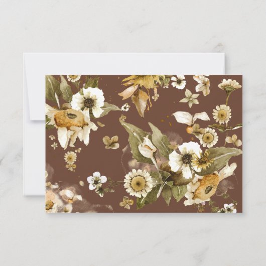 Boho Autumn Wildflower | Terracotta bruiloft RSVP (Achterkant)