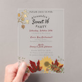 Boho Autumnal Chic Sweet 16 Acryl Uitnodigingen (Insitu (Draagbaar))