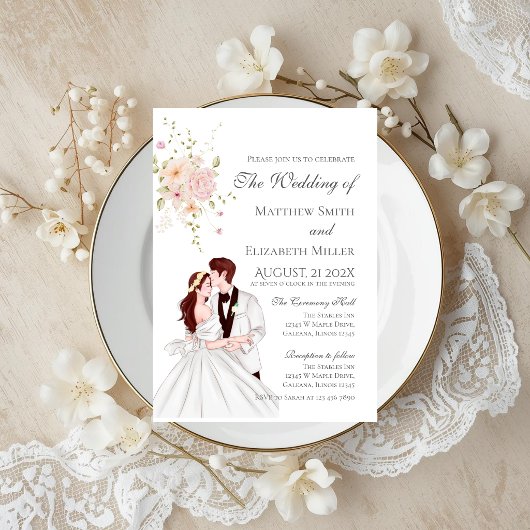 Boho avec invitation de mariage de mariée et marié