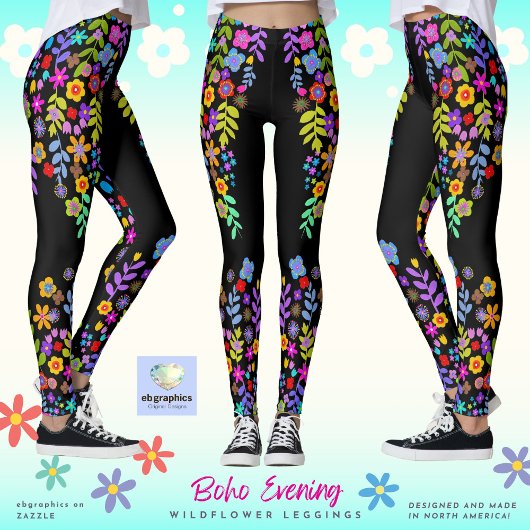 Boho avond Wildflower Leggings