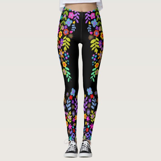 Boho avond Wildflower Leggings (Voorkant)