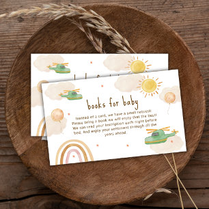 Boho Avontuur Helikopter Boeken Voor Baby Shower Informatiekaartje
