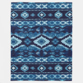 Boho Aztec Blauw gebreid ontwerp Fleece Deken (Voorkant)