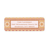 Boho Aztec Mudcloth Retouradres Etiket (Voorkant)